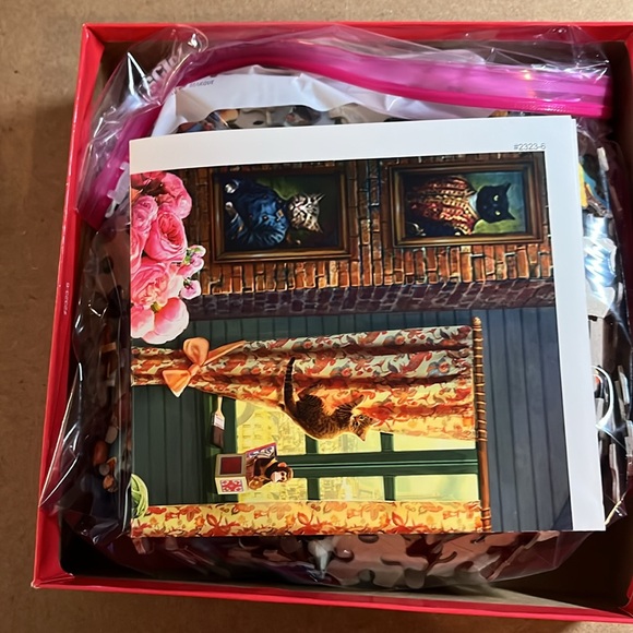 🧩 550 piece Ceaco Paws Gone Wild “Kitten Play” with poster. Adorable. Complete. - Picture 11 of 12